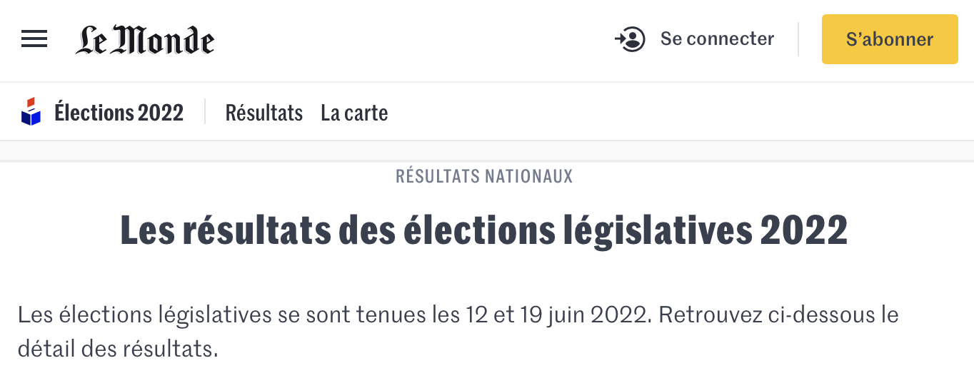 Screenshot from Le Monde