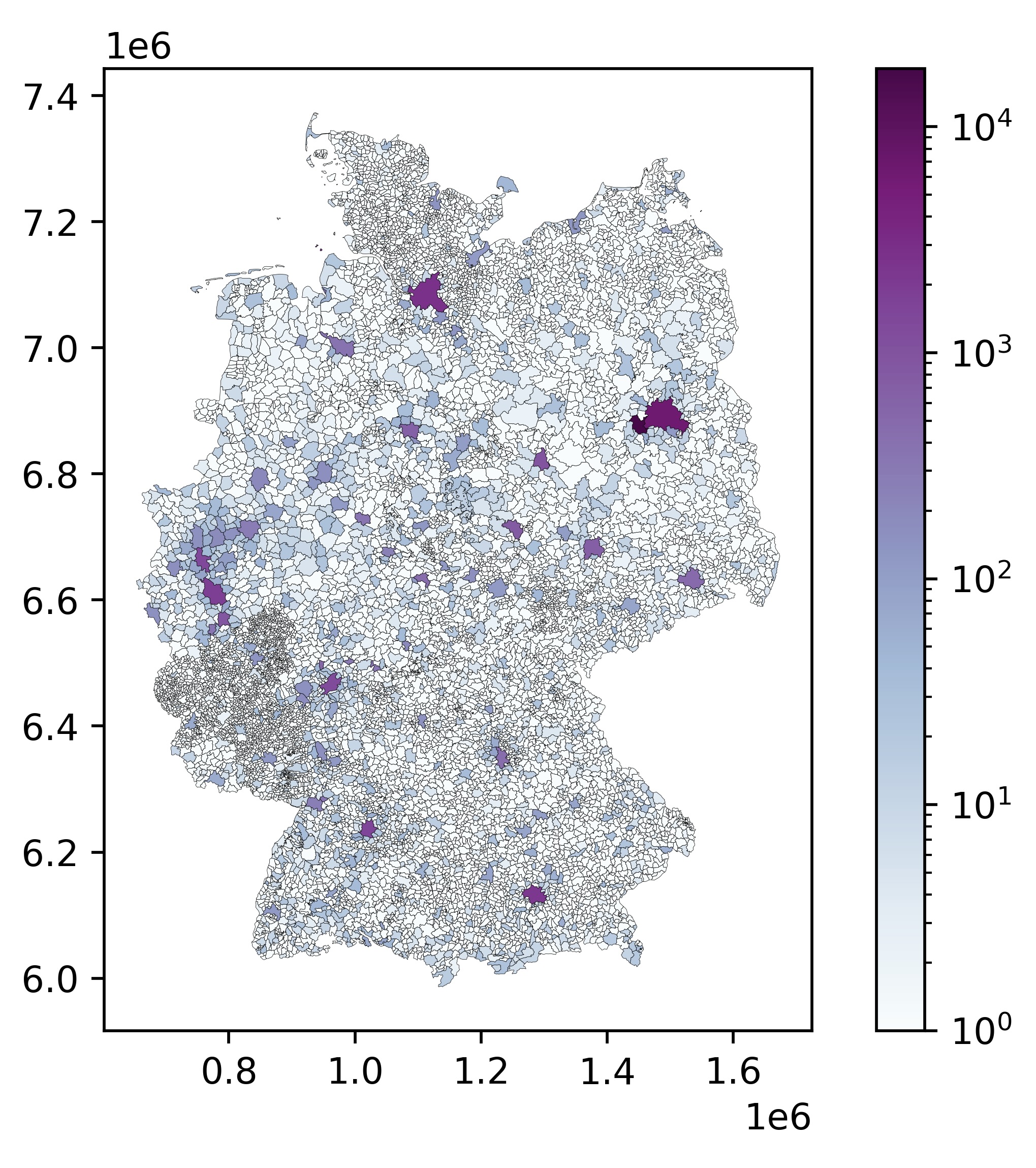 figure 3.3 Twitter usage across Germany